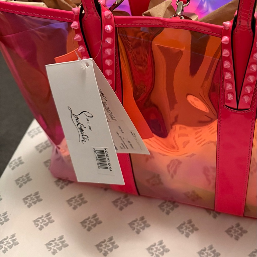 NWT Christian Louboutin PVC Spikes East West Cabata Tote Retails 1,500 - Picture 15 of 17